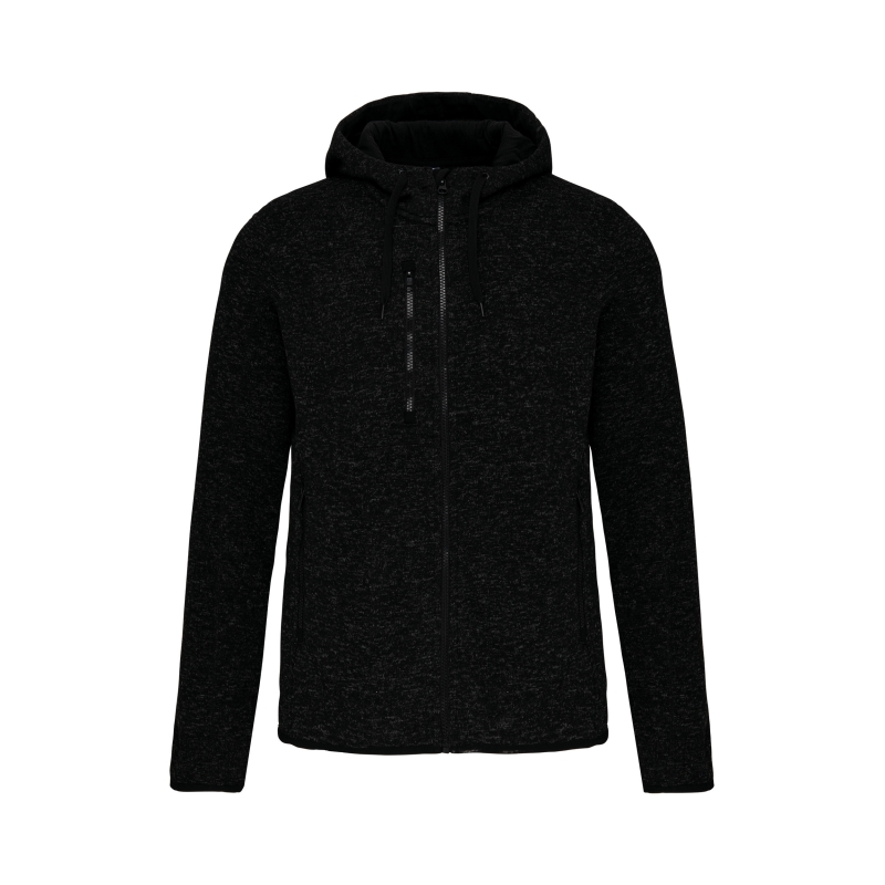 Veste à capuche chinée homme