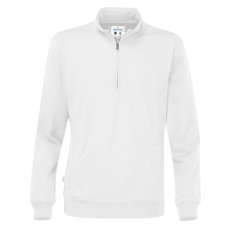 SWEATSHIRT COL ZIPPÉ UNISEX - CERTIFIÉ GOTS