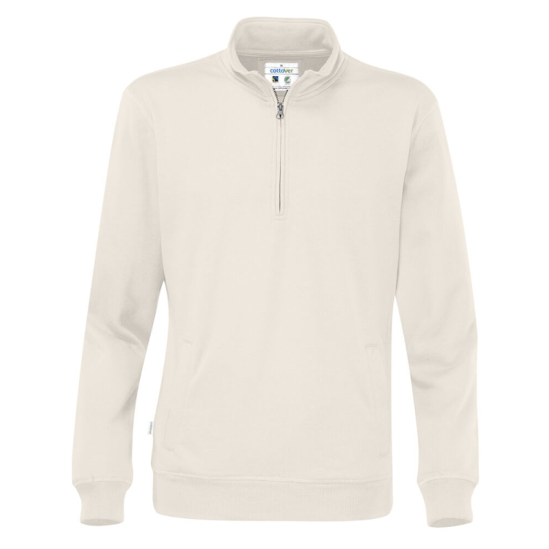 SWEATSHIRT COL ZIPPÉ UNISEX - CERTIFIÉ GOTS