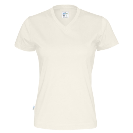 T-SHIRT MANCHES COURTES COL V FEMME - CERTIFIÉ GOTS