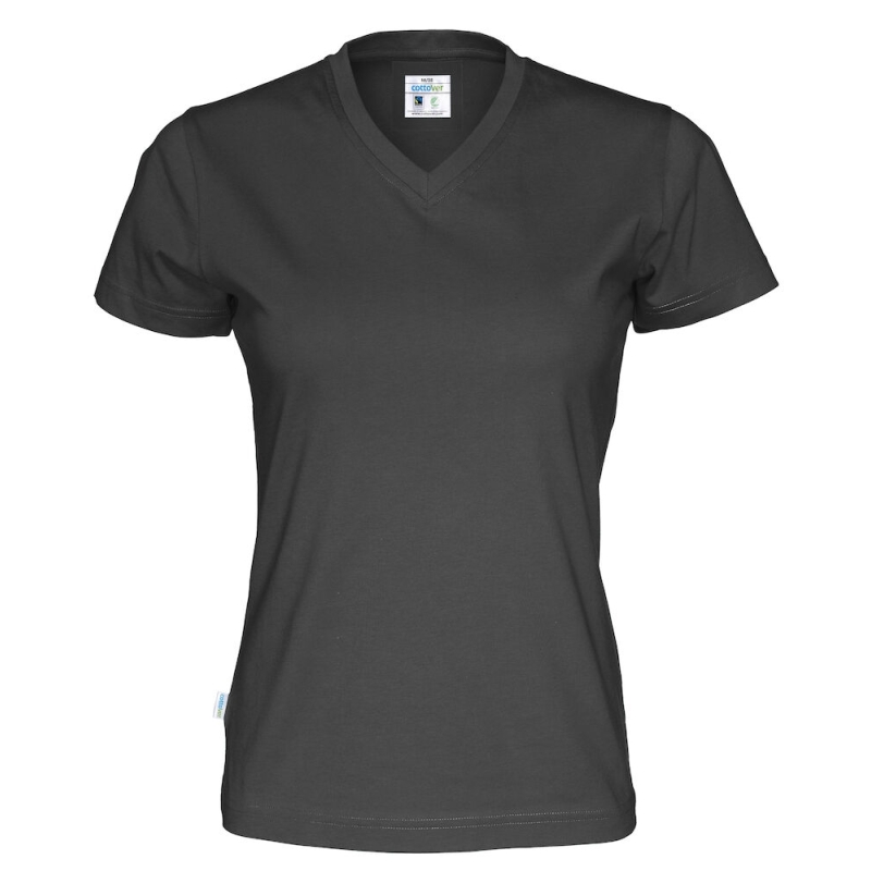 T-SHIRT MANCHES COURTES COL V FEMME - CERTIFIÉ GOTS