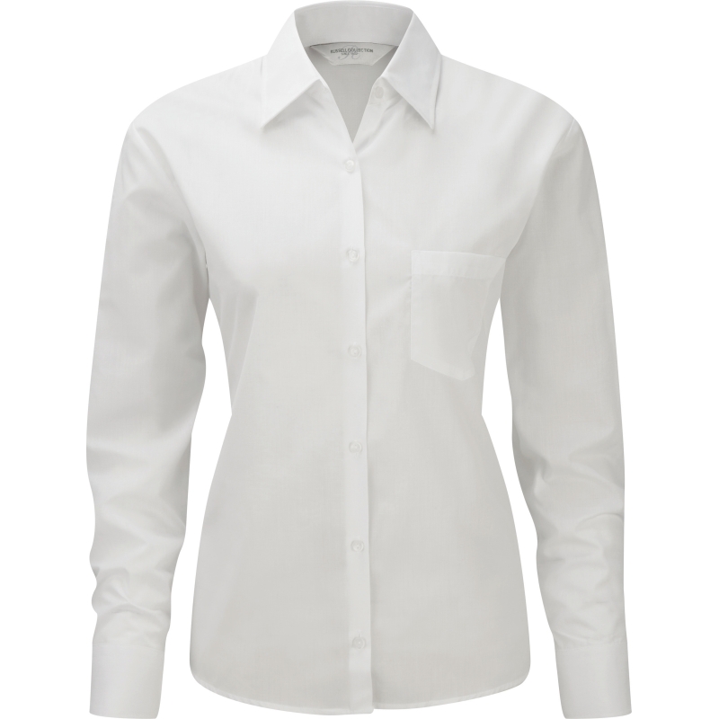 Chemise femme popeline polycoton manches longues