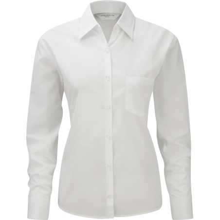 Chemise femme popeline polycoton manches longues