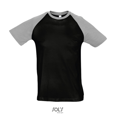 TEE-SHIRT HOMME BICOLORE MANCHES RAGLAN